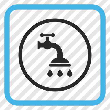 Duş musluk vektör simgesi bir çerçeve içinde