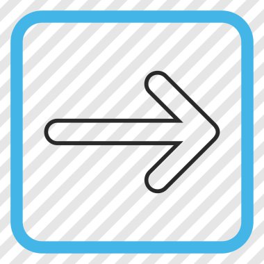 Yuvarlak ok doğru vektör simgesi bir çerçeve içinde