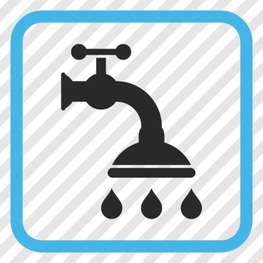 Duş musluk vektör simgesi bir çerçeve içinde