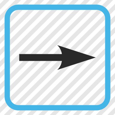 Keskin ok doğru vektör simgesi bir çerçeve içinde