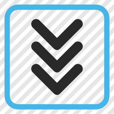 Vektör simgesi bir çerçeve içinde aşağı çift ok ucu