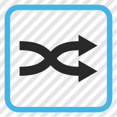 Shuffle okları doğru vektör simgesi bir çerçeve içinde