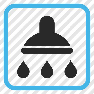 Duş vektör simgesi bir çerçeve içinde