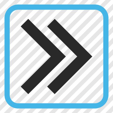 Üst karakter doğru vektör simgesi bir çerçeve içinde