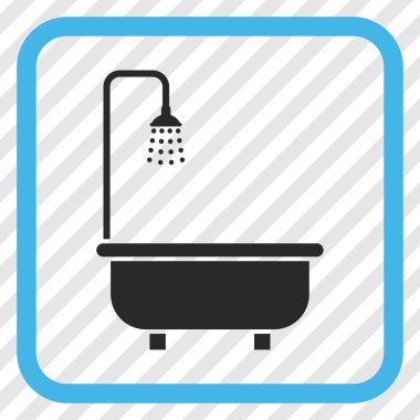 Duş Banyo vektör simgesi bir çerçeve içinde