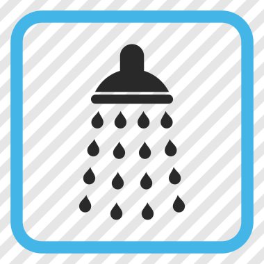 Duş vektör simgesi bir çerçeve içinde