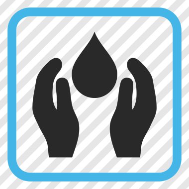 Su bakım vektör simgesi bir çerçeve içinde