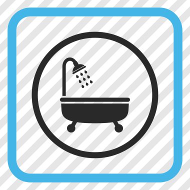 Duş Banyo vektör simgesi bir çerçeve içinde