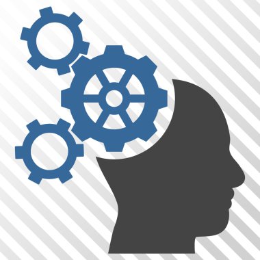 Beyin mekanik vektör simgesi