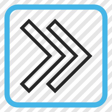 Üst karakter doğru vektör simgesi bir çerçeve içinde