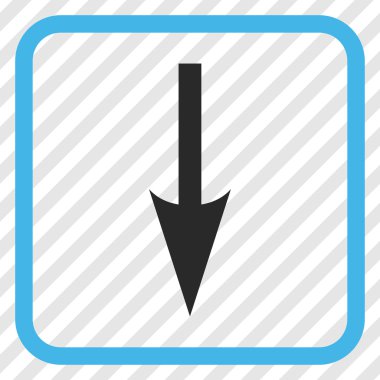 Vektör simgesi bir çerçeve içinde aşağı ok keskin