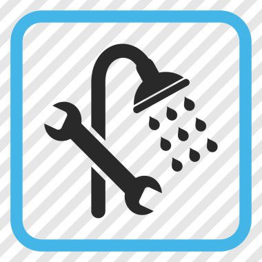 Duş sıhhi tesisat vektör simgesi bir çerçeve içinde