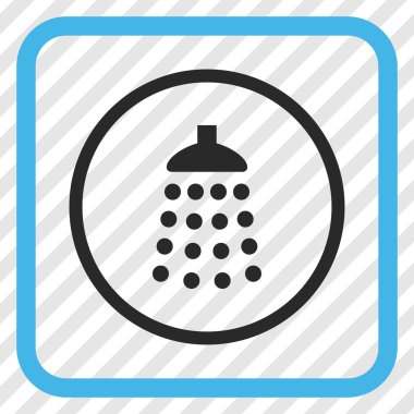 Duş vektör simgesi bir çerçeve içinde