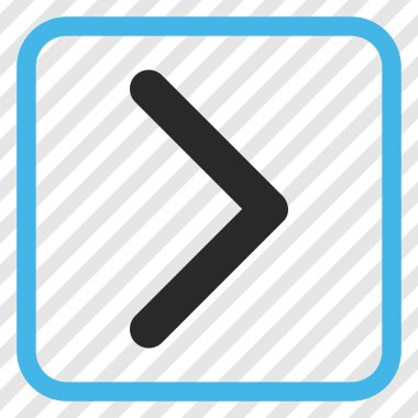 Yöne doğru vektör simgesi bir çerçeve içinde