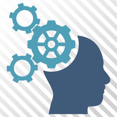 Beyin mekanik vektör simgesi