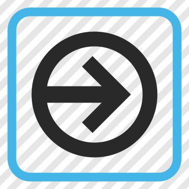 Yöne doğru vektör simgesi bir çerçeve içinde