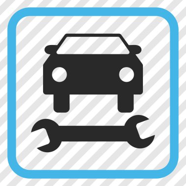 Araba tamir vektör simgesi bir çerçeve içinde