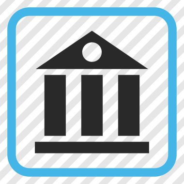 Banka Binası vektör simgesi bir çerçeve içinde