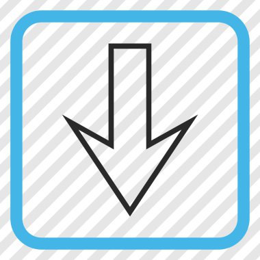 Vektör simgesi bir çerçeve içinde aşağı ok