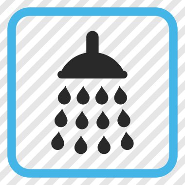 Duş vektör simgesi bir çerçeve içinde