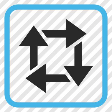 Geri dönüşüm vektör simgesi bir çerçeve içinde