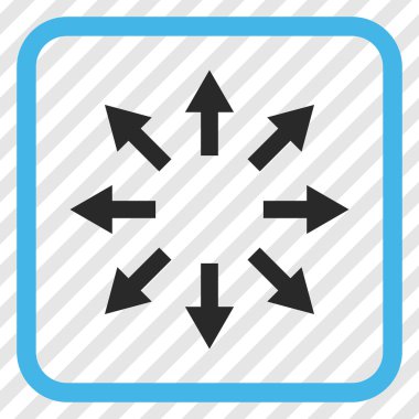 Radyal oklar bir çerçeve içinde simge vektör