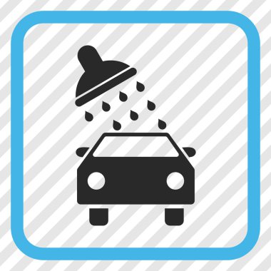 Oto yıkama vektör simgesi bir çerçeve içinde