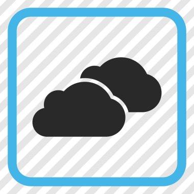 Bulutlar vektör simgesi bir çerçeve içinde