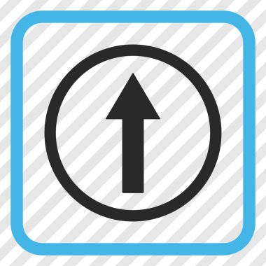 Bir çerçeve içinde yukarı yönlü ok vektör simgesi