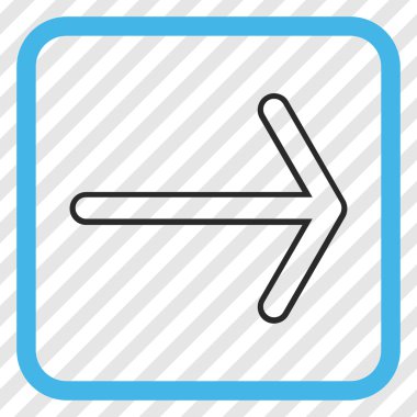 Ok sağ vektör simgesi bir çerçeve içinde