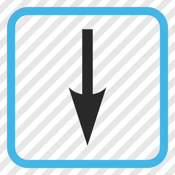 Scherpe pijl-omlaag Vector Icon In een Frame — Stockvector