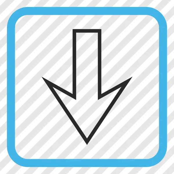 Arrow Down Vector Icon In a Frame — Stock Vector