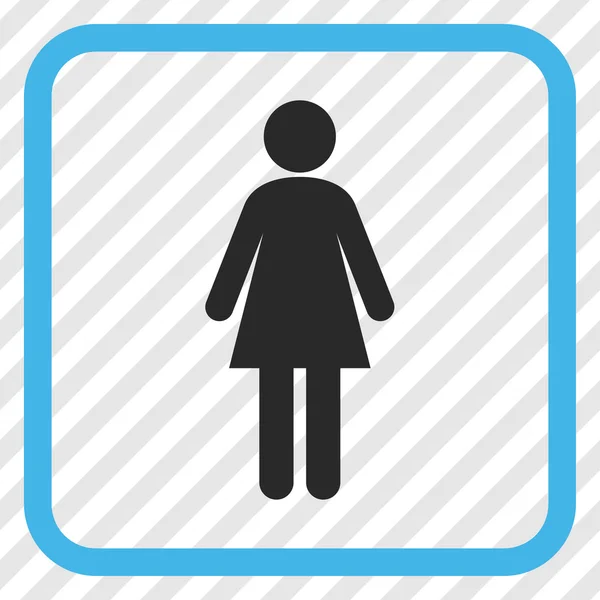 Mujer Vector icono en un marco — Vector de stock