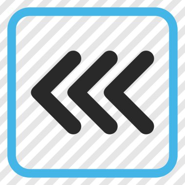 Ok ucu sol vektör simgesi bir çerçeve içinde üçlü