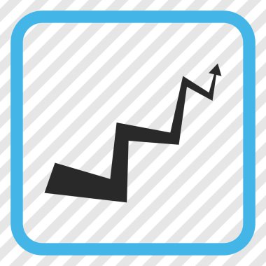 Eğri ok vektör simgesi bir çerçeve içinde