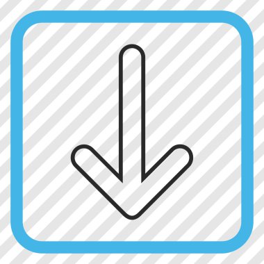 Vektör simgesi bir çerçeve içinde aşağı yönlü ok