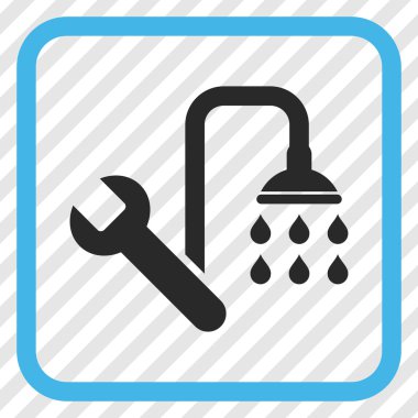 Sıhhi tesisat vektör simgesi bir çerçeve içinde