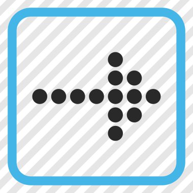 Noktalı ok doğru vektör simgesi bir çerçeve içinde