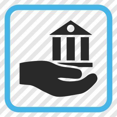 Banka hizmet vektör simgesi bir çerçeve içinde