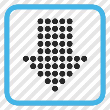 Vektör simgesi bir çerçeve içinde aşağı noktalı ok