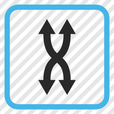 Shuffle okları dikey vektör simgesi bir çerçeve içinde