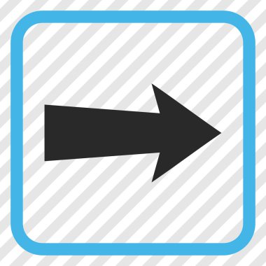 Ok sağ vektör simgesi bir çerçeve içinde