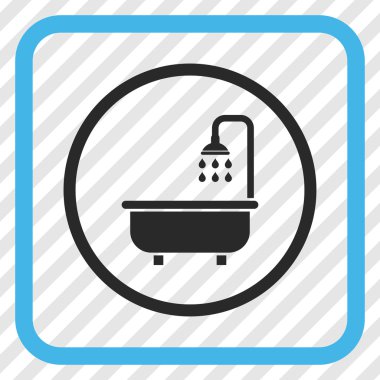 Duş Banyo vektör simgesi bir çerçeve içinde