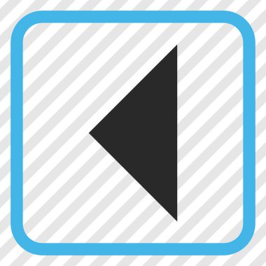 Ok ucu sol vektör simgesi bir çerçeve içinde