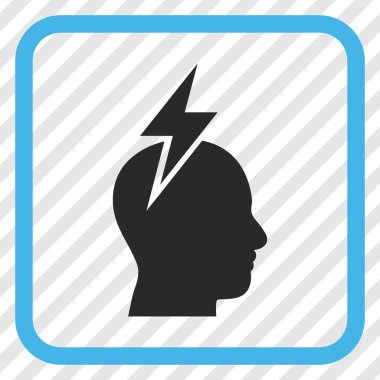 Baş ağrısı vektör simgesi bir çerçeve içinde