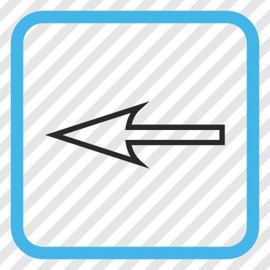 Keskin ok sol vektör simgesi bir çerçeve içinde