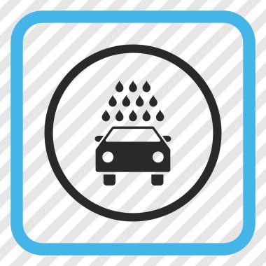 Oto yıkama vektör simgesi bir çerçeve içinde