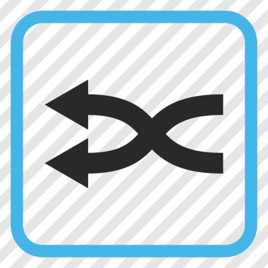 Shuffle oklar sol vektör simgesi bir çerçeve içinde