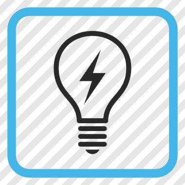 Elektrikli ampul vektör simgesi bir çerçeve içinde