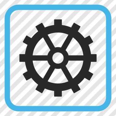 Dişli vektör simgesi bir çerçeve içinde